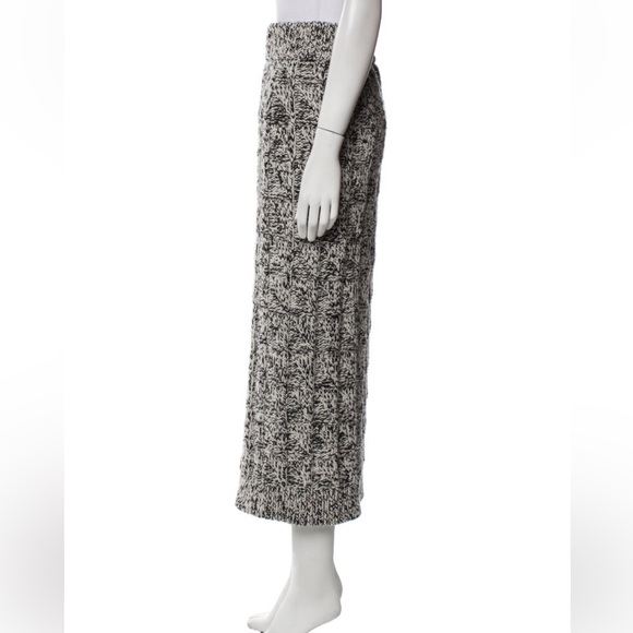 Jil Sander Wool Midi Skirt Black and Ivory - Picture 5 of 7